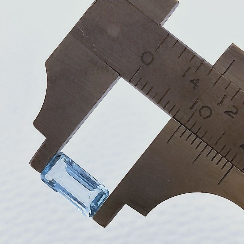 Acquamarina Taglio Smeraldo Ottagono Sfaccettato A Mano Gemma Sciolta 10X5X3mm 1,55 Carati 1pz