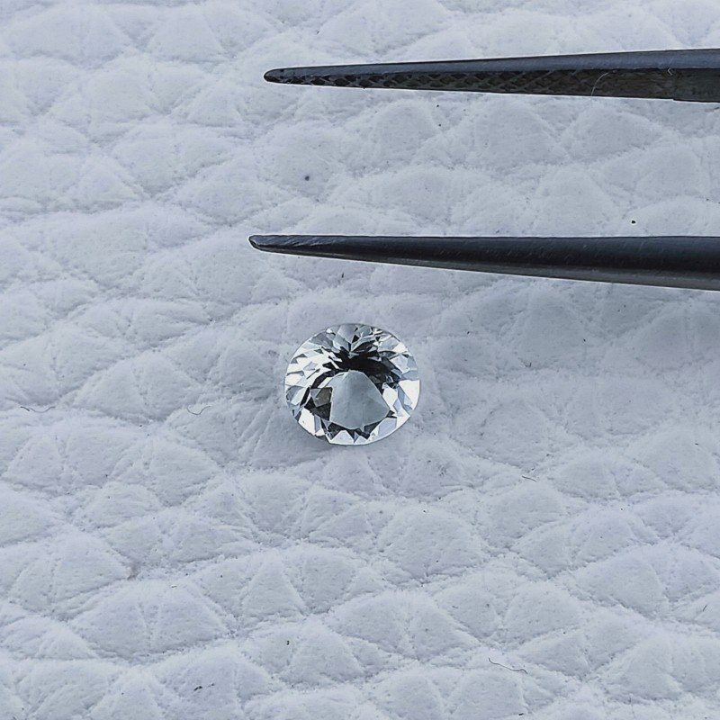 Acquamarina Forma Tondo Sfaccettato A Mano Gemma Sciolta 5X2-3mm 0,50 Carati 1pz