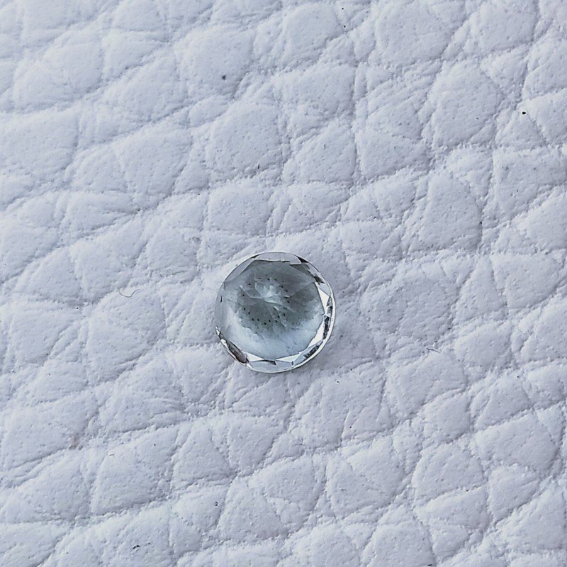 Acquamarina Forma Tondo Sfaccettato A Mano Gemma Sciolta 5X2-3mm 0,50 Carati 1pz