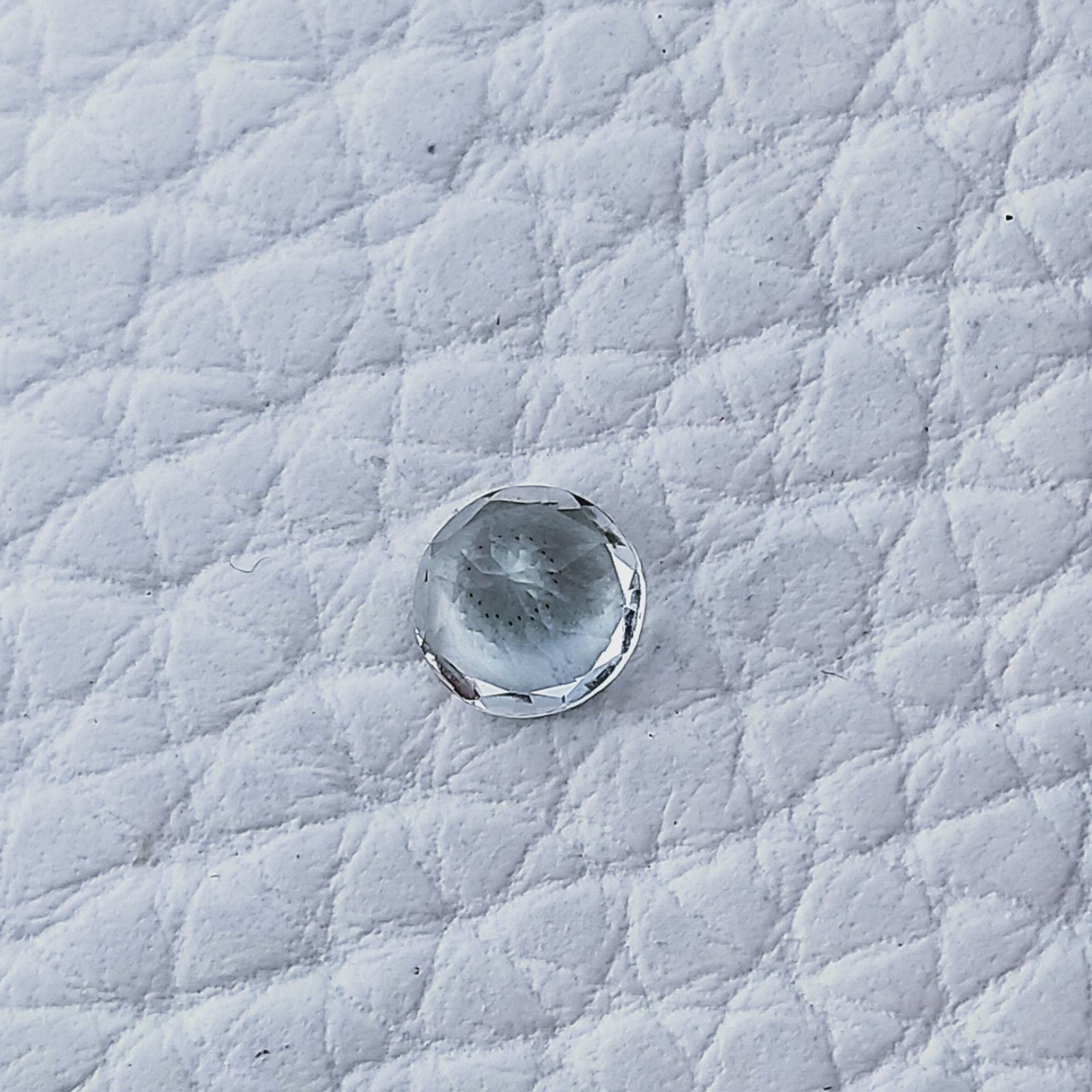 Acquamarina Forma Tondo Sfaccettato A Mano Gemma Sciolta 5X2-3mm 0,50 Carati 1pz