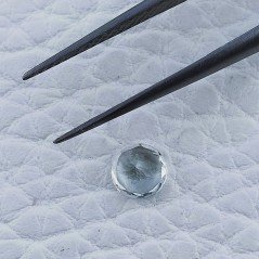 Gemma Sciolta di Acquamarina, Taglio Tondo Sfaccettato a Mano, 5x2-3 mm, 0,50 ct