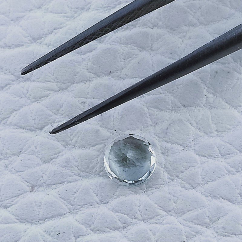 Acquamarina Forma Tondo Sfaccettato A Mano Gemma Sciolta 5X2-3mm 0,50 Carati 1pz