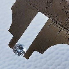 Gemma Sciolta di Acquamarina, Taglio Tondo Sfaccettato a Mano, 5x2-3 mm, 0,50 ct