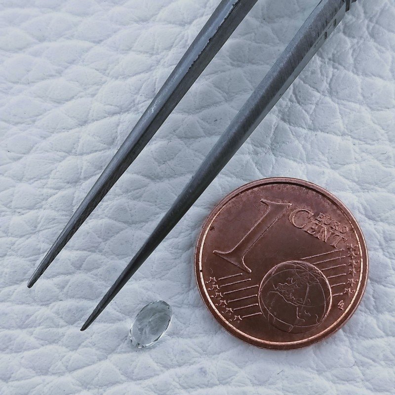Acquamarina Forma Ovale Sfaccettato A Mano Gemma Sciolta 5X3X2mm 0,20 Carati 1pz