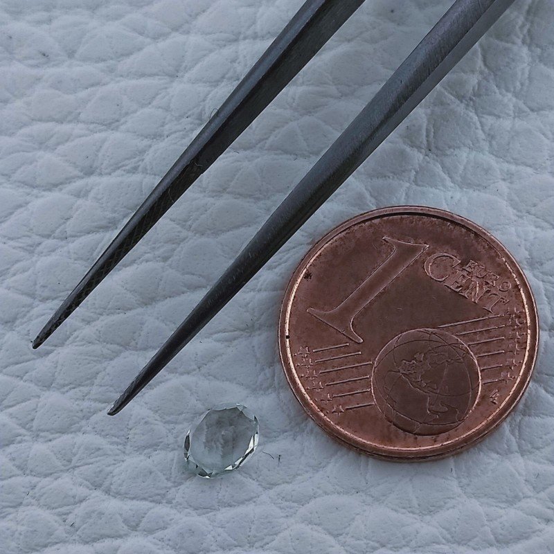 Acquamarina Forma Ovale Sfaccettato A Mano Gemma Sciolta 5X4X2mm 0,25 Carati 1pz