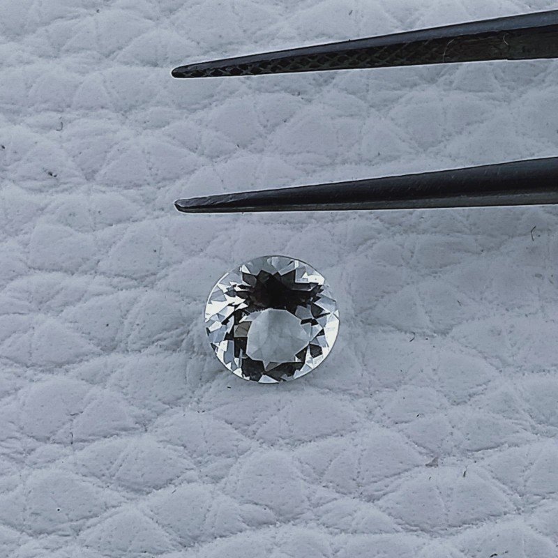 Acquamarina Forma Tondo Sfaccettato A Mano Gemma Sciolta 5X3mm 0,70 Carati 1pz