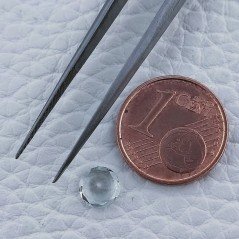 Gemma Sciolta di Acquamarina, Taglio Tondo Sfaccettato a Mano, 5x3 mm, 0,70 ct