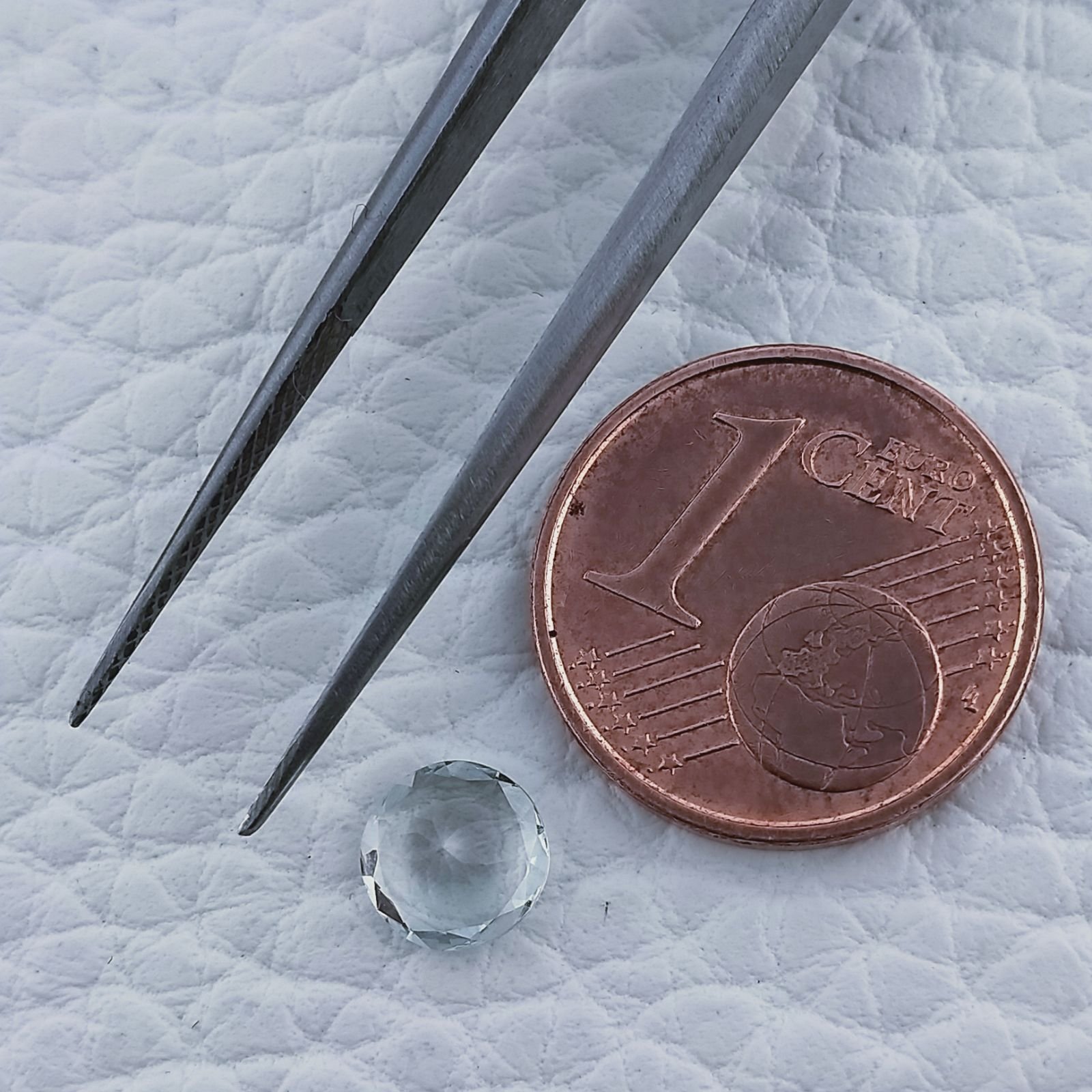 Acquamarina Forma Tondo Sfaccettato A Mano Gemma Sciolta 5X3mm 0,70 Carati 1pz
