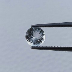 Gemma Sciolta di Acquamarina, Taglio Tondo Sfaccettato a Mano, 5x3 mm, 0,70 ct