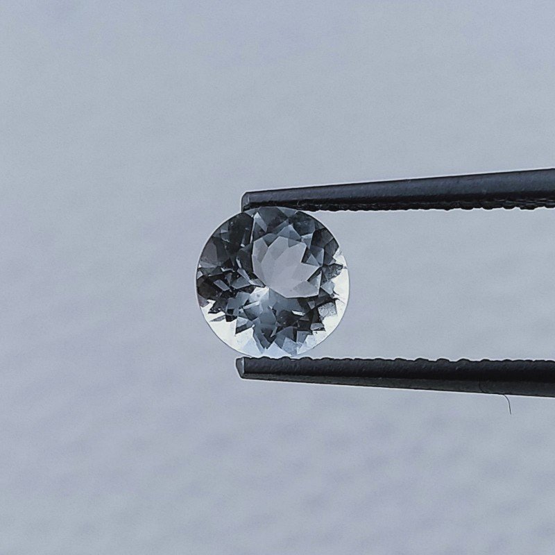 Acquamarina Forma Tondo Sfaccettato A Mano Gemma Sciolta 5X3mm 0,70 Carati 1pz