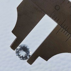 Gemma Sciolta di Acquamarina, Taglio Tondo Sfaccettato a Mano, 5x3 mm, 0,70 ct