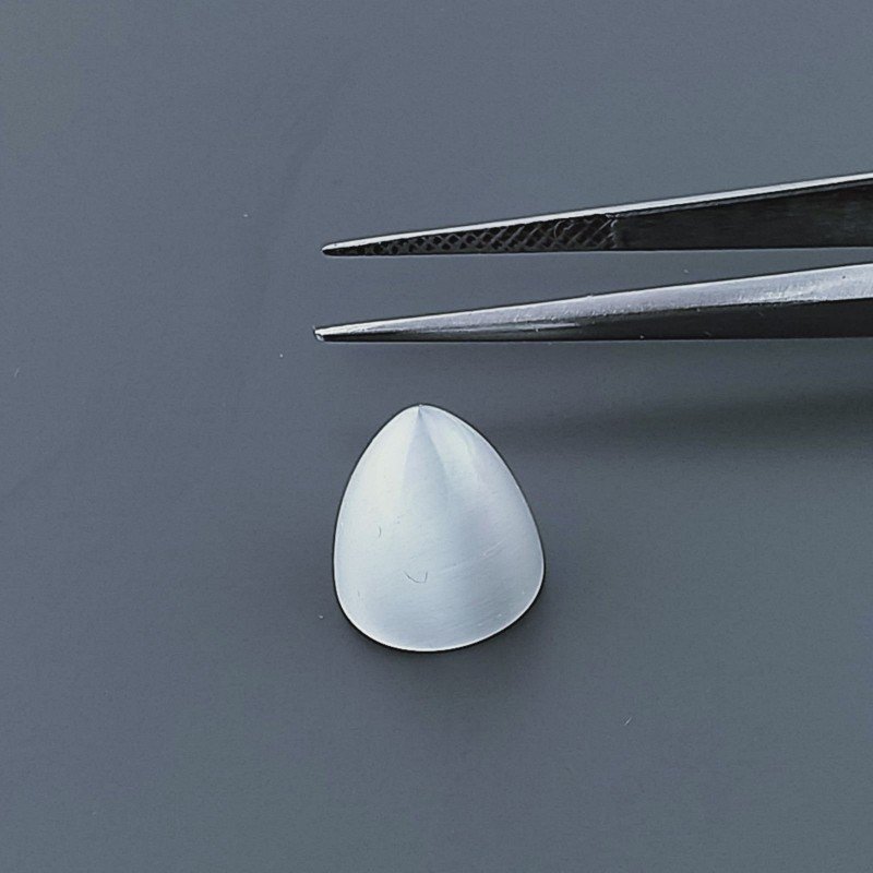Occhio Di Gatto Grigia Idrotermale Forma Forma Punta Di Proiettile Cabochon Fatto A Mano 12X10mm 8,45 Carati 1pz
