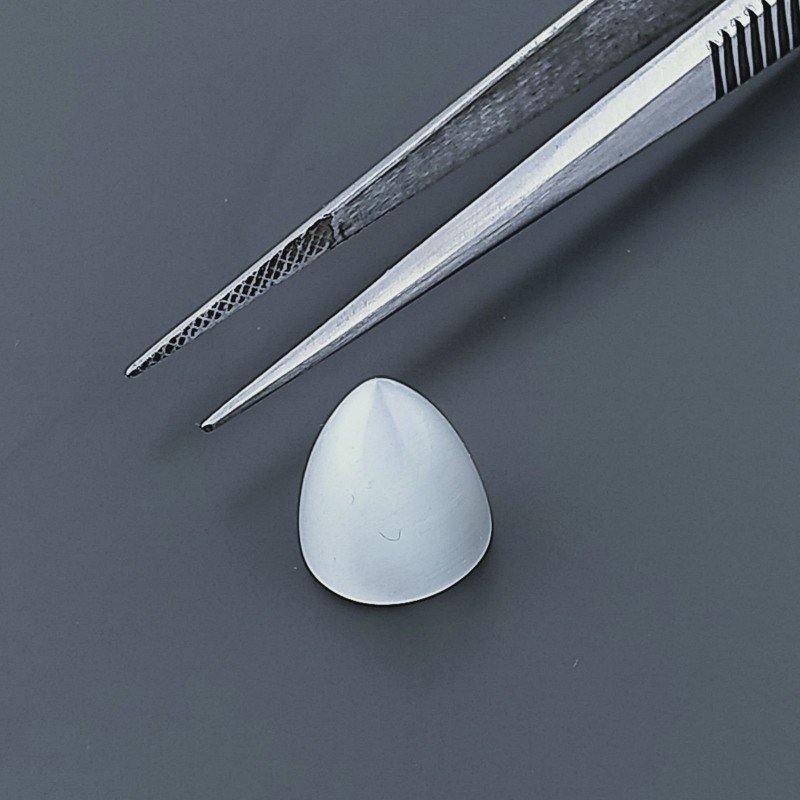Occhio Di Gatto Grigia Idrotermale Forma Forma Punta Di Proiettile Cabochon Fatto A Mano 12X10mm 8,45 Carati 1pz