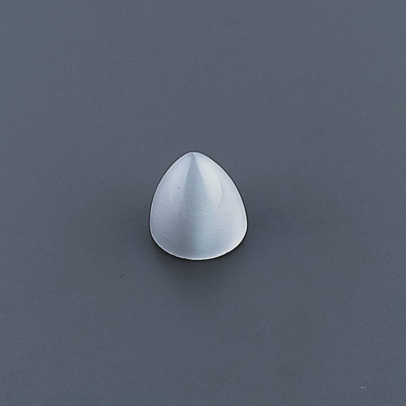 Occhio Di Gatto Grigia Idrotermale Forma Forma Punta Di Proiettile Cabochon Fatto A Mano 12X11mm 8,90 Carati 1pz