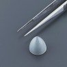 Occhio Di Gatto Grigia Idrotermale Forma Forma Punta Di Proiettile Cabochon Fatto A Mano 12X11mm 8,90 Carati 1pz