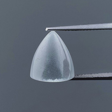 Occhio Di Gatto Grigia Idrotermale Forma Forma Punta Di Proiettile Cabochon Fatto A Mano 12X11mm 8,90 Carati 1pz