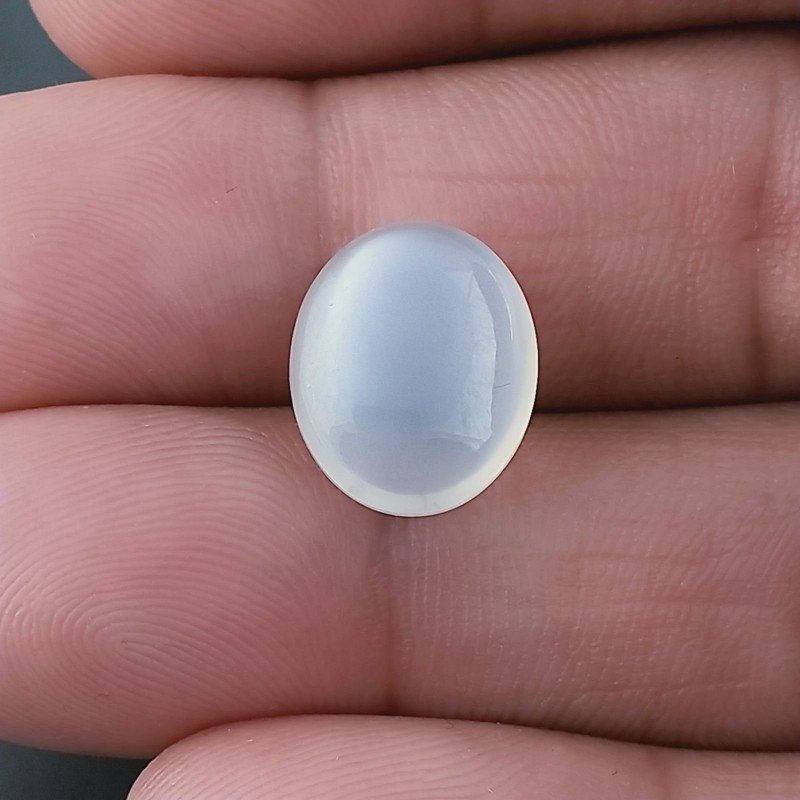 Cabochon di Pietra di Luna Bianca (Adularia) Goccia, 13x11x6 mm, 6,75 ct, Fatto a Mano
