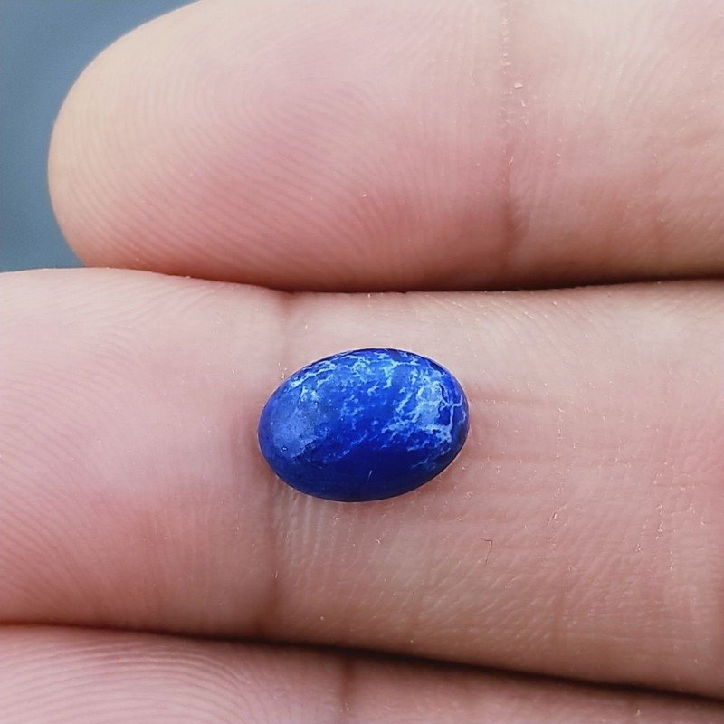 Cabochon di Lapis Lazuli Ovale, 9x6x3 mm, 2,05 ct, Fatto a Mano
