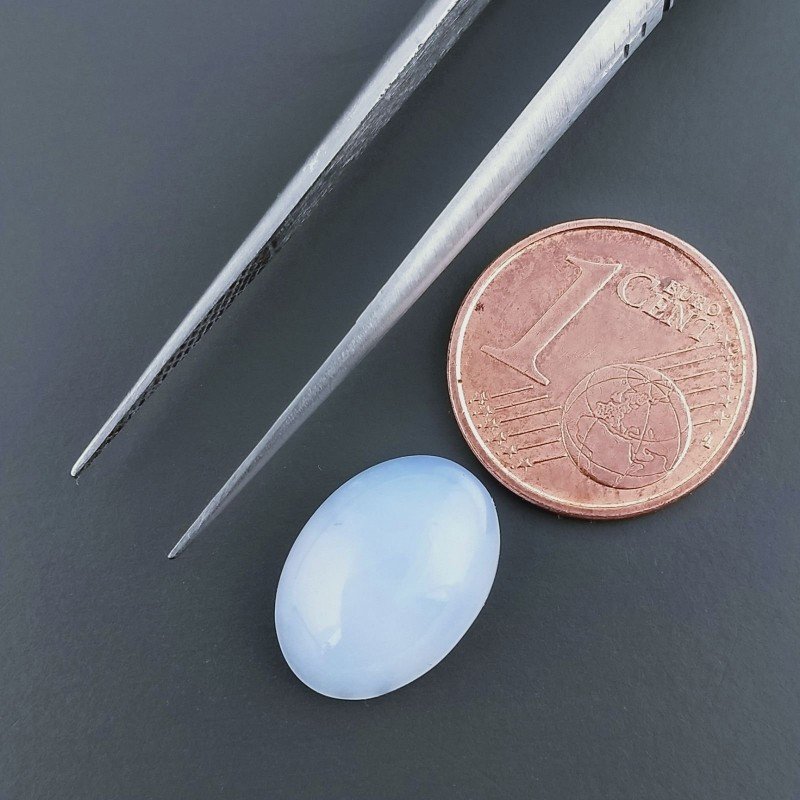 Calcedonio Forma Ovale Cabochon Fatto A Mano 14X10X5mm 5,70 Carati 1pz
