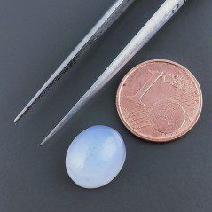 Calcedonio Forma Ovale Cabochon Fatto A Mano 12X10X7mm 7,30 Carati 1pz