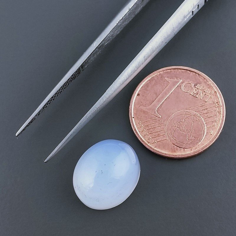 Calcedonio Forma Ovale Cabochon Fatto A Mano 12X10X7mm 7,30 Carati 1pz