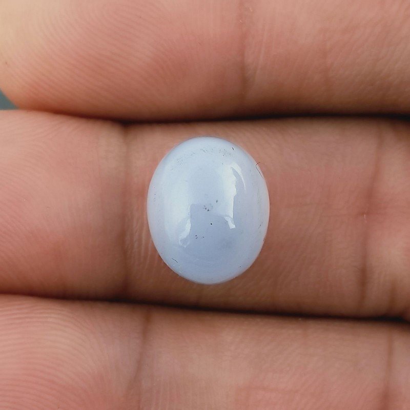 Calcedonio Forma Ovale Cabochon Fatto A Mano 12X10X7mm 7,30 Carati 1pz