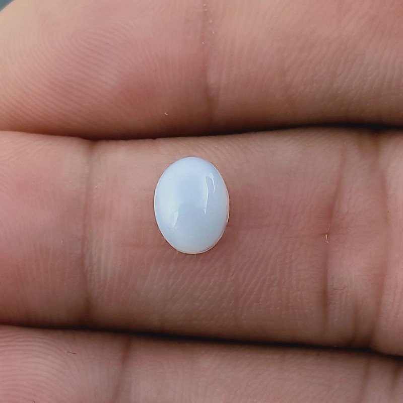 Calcedonio Forma Ovale Cabochon Fatto A Mano 8X6X4mm 1,90 Carati 1pz