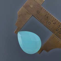 Calcedonio Verde Acqua Forma Goccia Briolette Sfaccettato A Mano 20X15X5mm 10,75 Carati 1pz