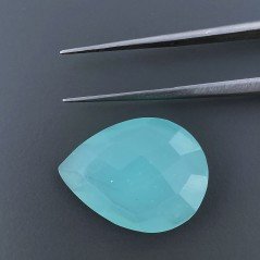 Calcedonio Verde Acqua Forma Goccia Briolette Sfaccettato A Mano 20X15X5mm 10,75 Carati 1pz
