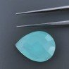 Calcedonio Verde Acqua Forma Goccia Briolette Sfaccettato A Mano 20X15X5mm 10,75 Carati 1pz