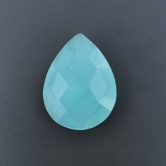 Calcedonio Verde Acqua Forma Goccia Briolette Sfaccettato A Mano 20X15X5mm 10,75 Carati 1pz