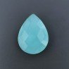 Calcedonio Verde Acqua Forma Goccia Briolette Sfaccettato A Mano 20X15X5mm 10,75 Carati 1pz