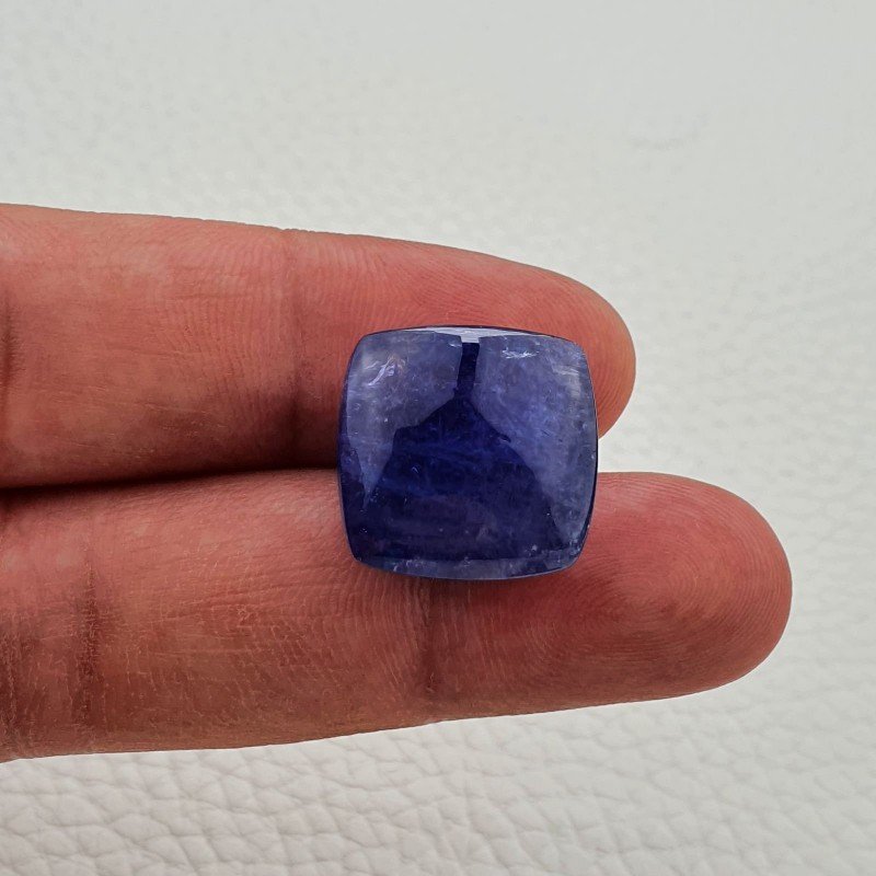Tanzanite Naturale Forma Cuscino Quadrato Piatto Cabochon Liscio Fatto a Mano 17X17X12mm 38,75 Carati 1pz