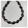 Onice Nero Idrotermale in Perline Forma Twist Sfaccettato Foro Passante 13X20mm