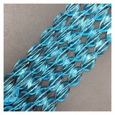 Acquamarina Idrotermale in Perline Forma Twist Sfaccettato Foro Passante 13X20mm