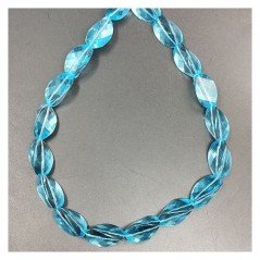 Acquamarina Idrotermale in Perline Forma Twist Sfaccettato Foro Passante 13X20mm