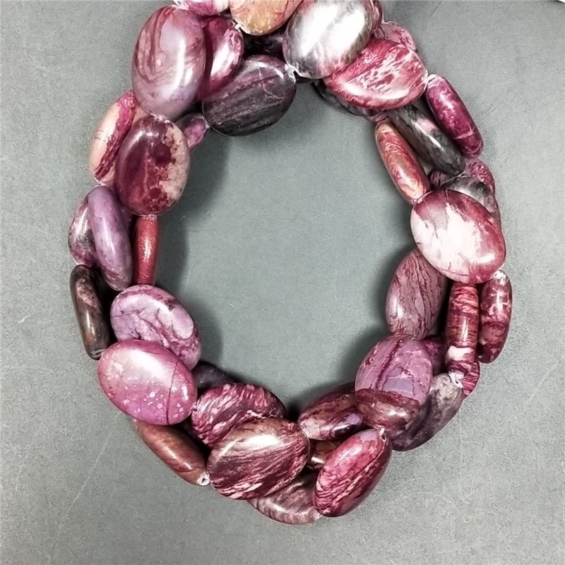 Sugilite Rinforzato in Perline Forma Ovale Piatto Liscio Foro Passante 13X18mm