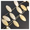 Calcite Naturale Perline Forma Foglia Sfaccettato Foro Passante 45X20mm