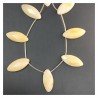 Calcite Naturale Perline Forma Foglia Sfaccettato Foro Passante 45X20mm