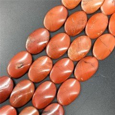 Diaspro Rosso Naturale in Perline Forma Ovale Elicoidale Liscio Foro Passante 20X30 mm