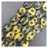 Turchese giallo Perline Forma Cerchio Ovale Piatto Liscio Maglia 2 Fori 18X25mm