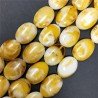 Resina Ambra in Perline Forma Ovale Piatto Liscio Foro Passante 18x23mm