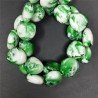 Resina Ambra Verde in Perline Forma Triangolo Piatto Liscio Foro Passante 18x19mm