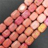 Aulite Rosa in Perline Forma Rettangolare Piatto Liscio Foro Passante 13X18mm