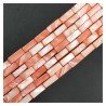 Madreperla Tonalità Pesca Perline Forma Rettangolare Piatto Liscio Foro Passante 07-08x16-20mm