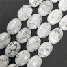 Aulite Bianca Naturale in Perline Forma Ovale Piatto Liscio Foro Passante 22x30mm