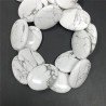 Aulite Bianca Naturale in Perline Forma Ovale Piatto Liscio Foro Passante 22x30mm