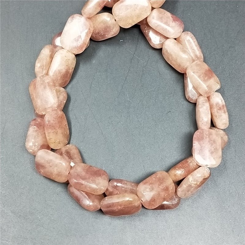 Pietra Di Sole Naturale in Perline Forma Rettangolare Piatto Sfaccettato Foro Passante 10X15mm