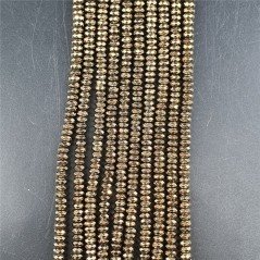 Ematite Naturale in Perline Forma Rondelle Sfaccettato Foro Passante 04mm