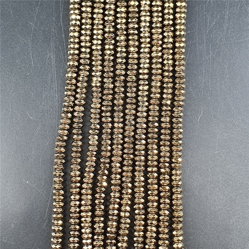 Ematite Naturale in Perline Forma Rondelle Sfaccettato Foro Passante 04mm
